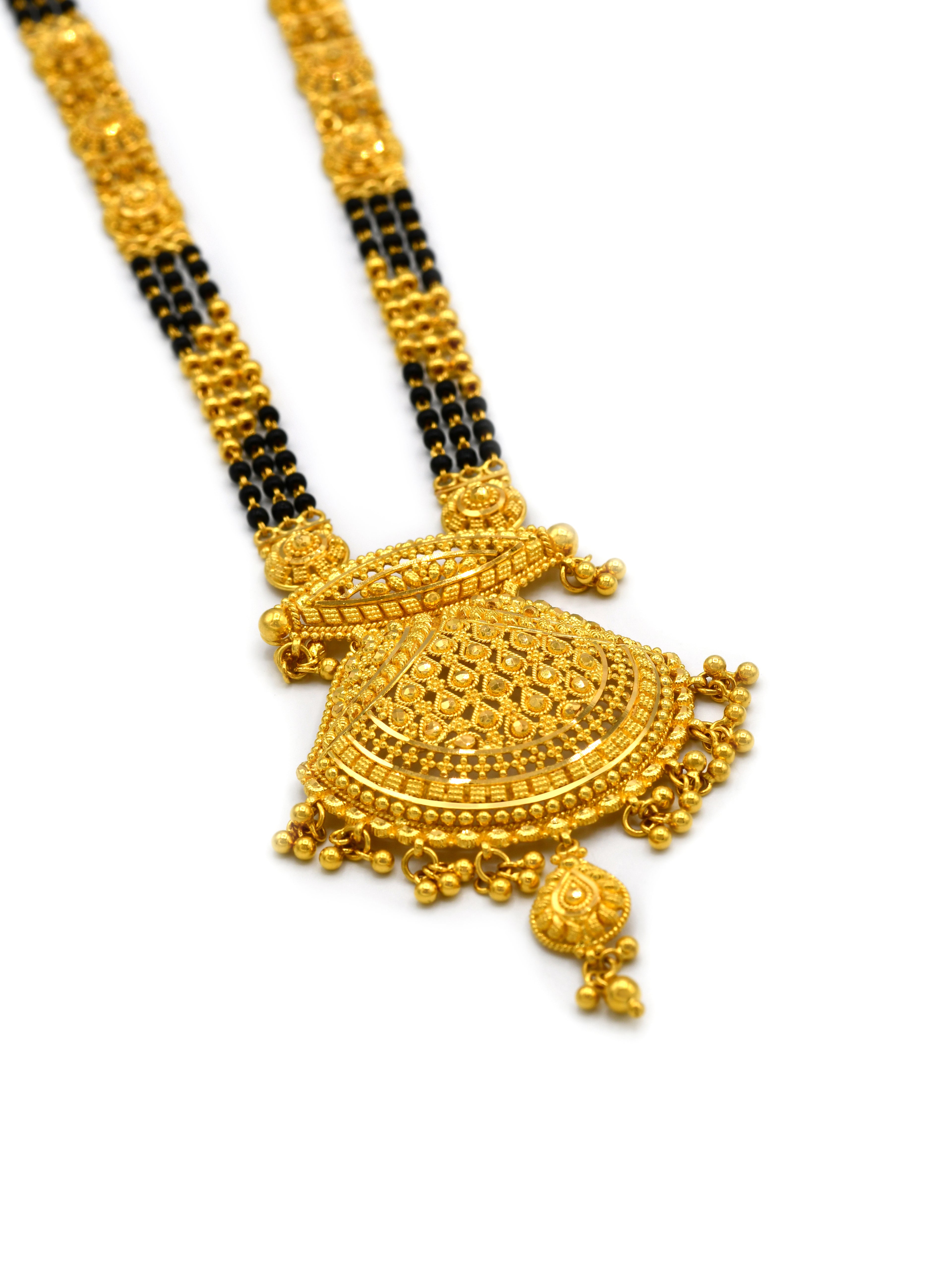 22ct Gold 3 Row Long Mangal Sutra