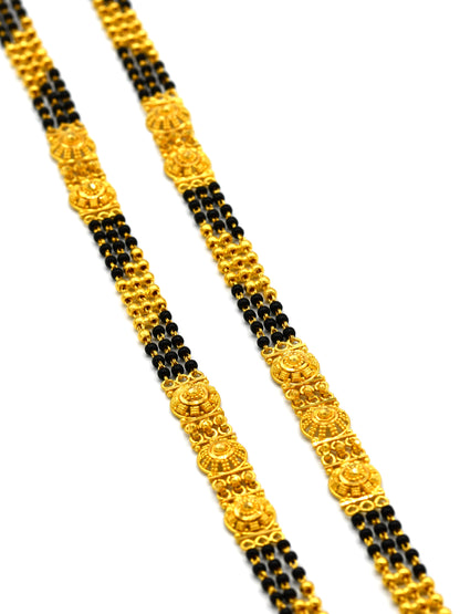 22ct Gold 3 Row Long Mangal Sutra