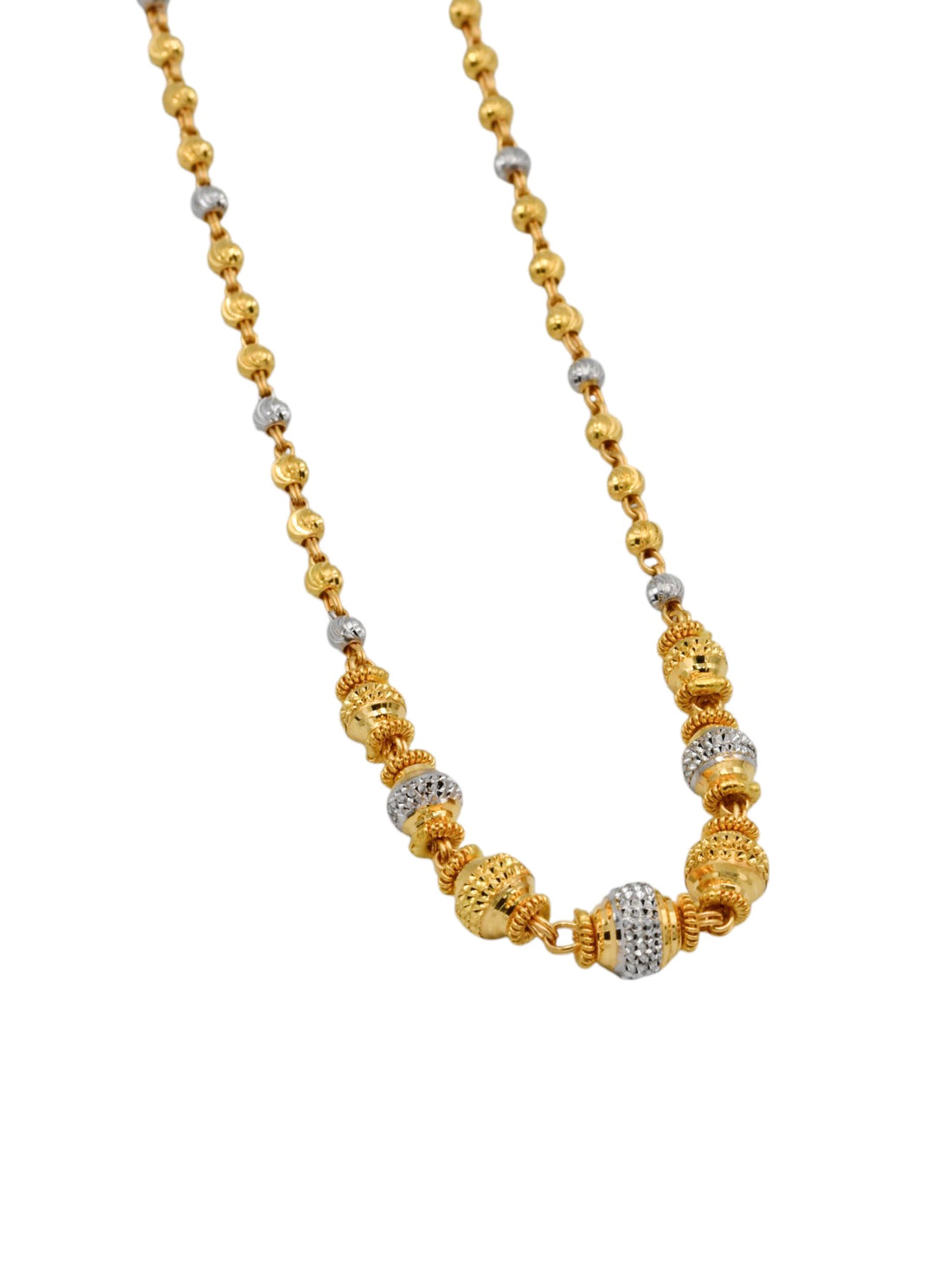 22ct Gold Two Tone Ball Fancy Chain