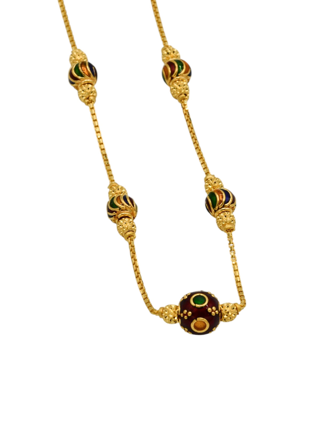 22ct Gold Minakari Ball Fancy Chain