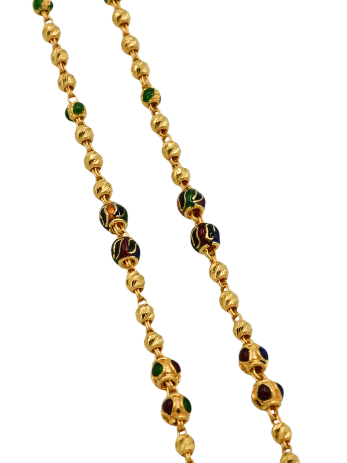 22ct Gold Minakari Ball Fancy Chain
