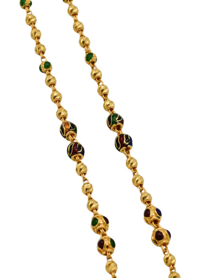 22ct Gold Minakari Ball Fancy Chain