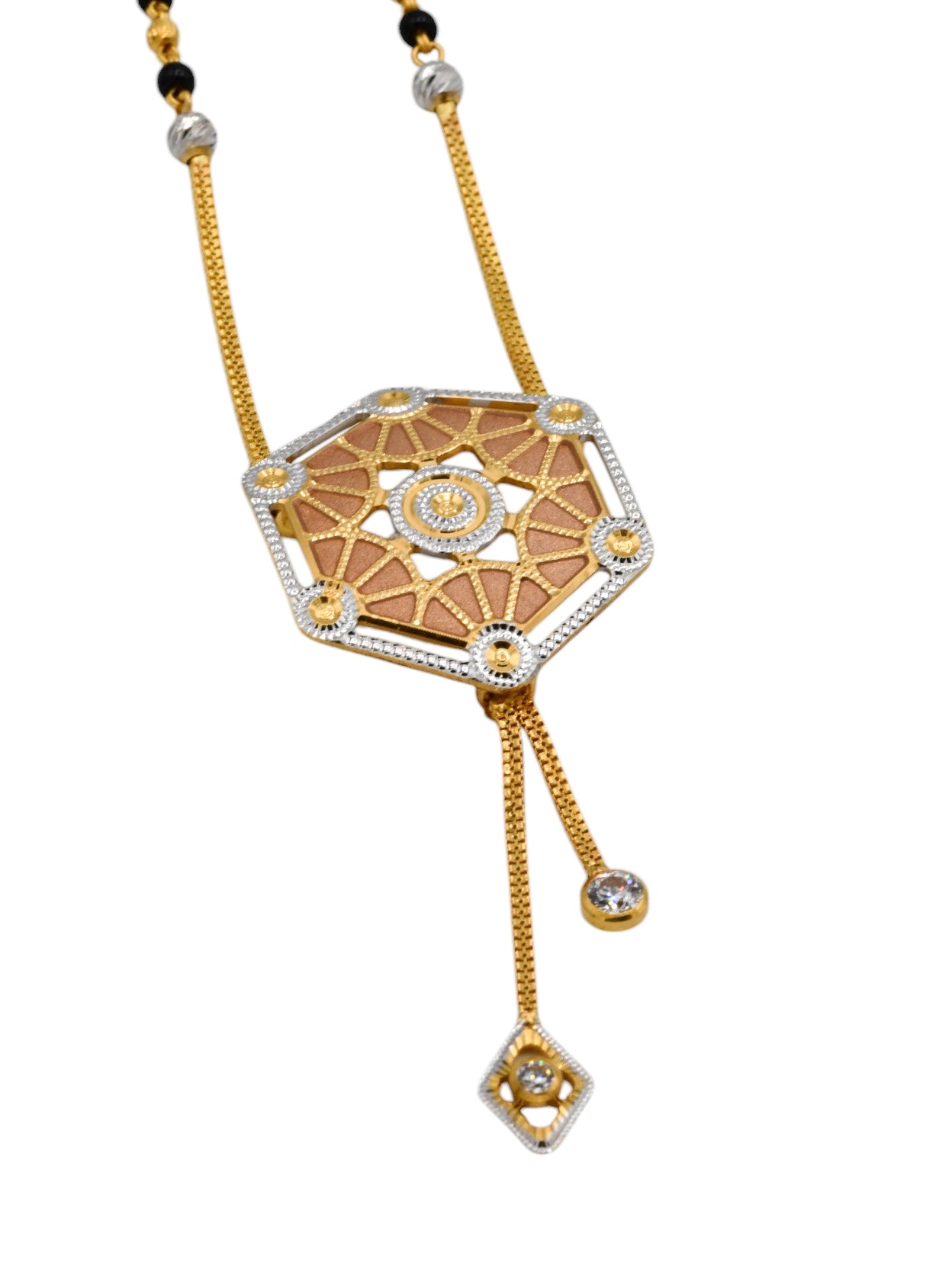 22ct Gold Rose Gold  Two Tone Ball Mangal Sutra - Roop Darshan