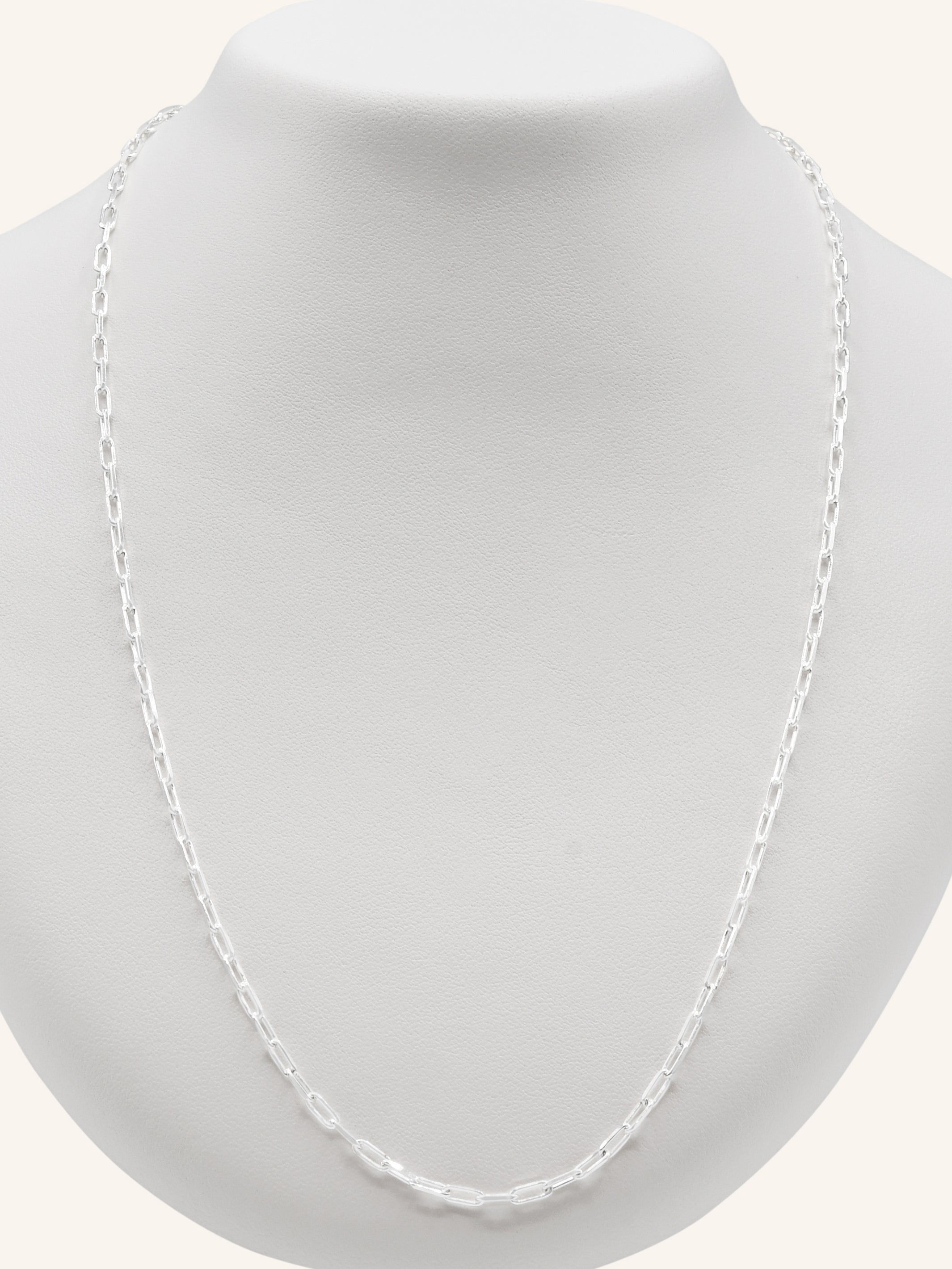 925 Sterling Silver Paperclip Chain 55 cm
