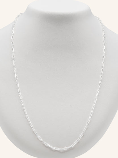 925 Sterling Silver Paperclip Chain 55 cm