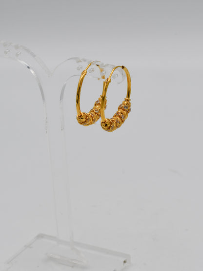 22ct Gold CZ Ball Bali - Roop Darshan