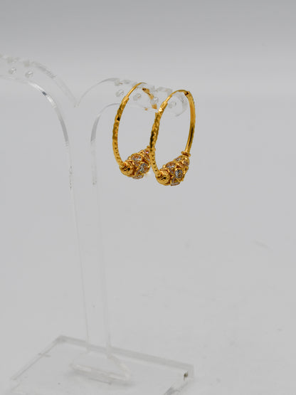 22ct Gold CZ Ball Bali - Roop Darshan