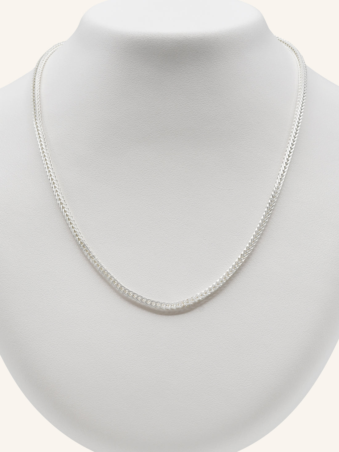 925 Sterling Silver Fox Tail Chain 45cm