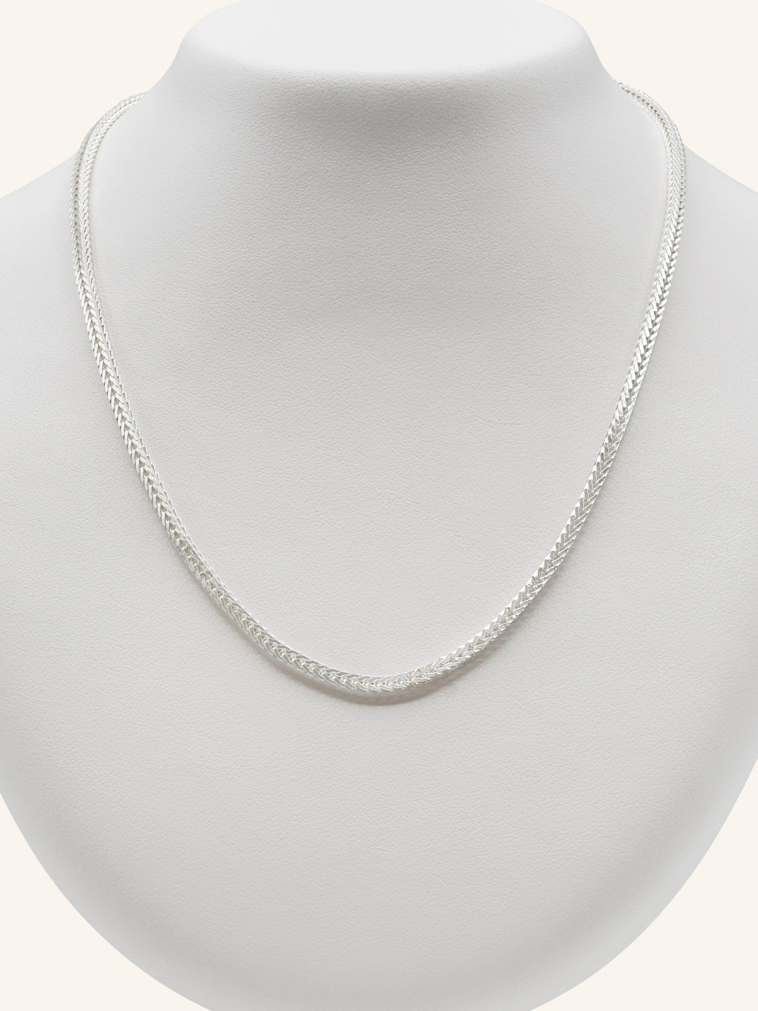 925 Sterling Silver Fox Tail Chain 45cm