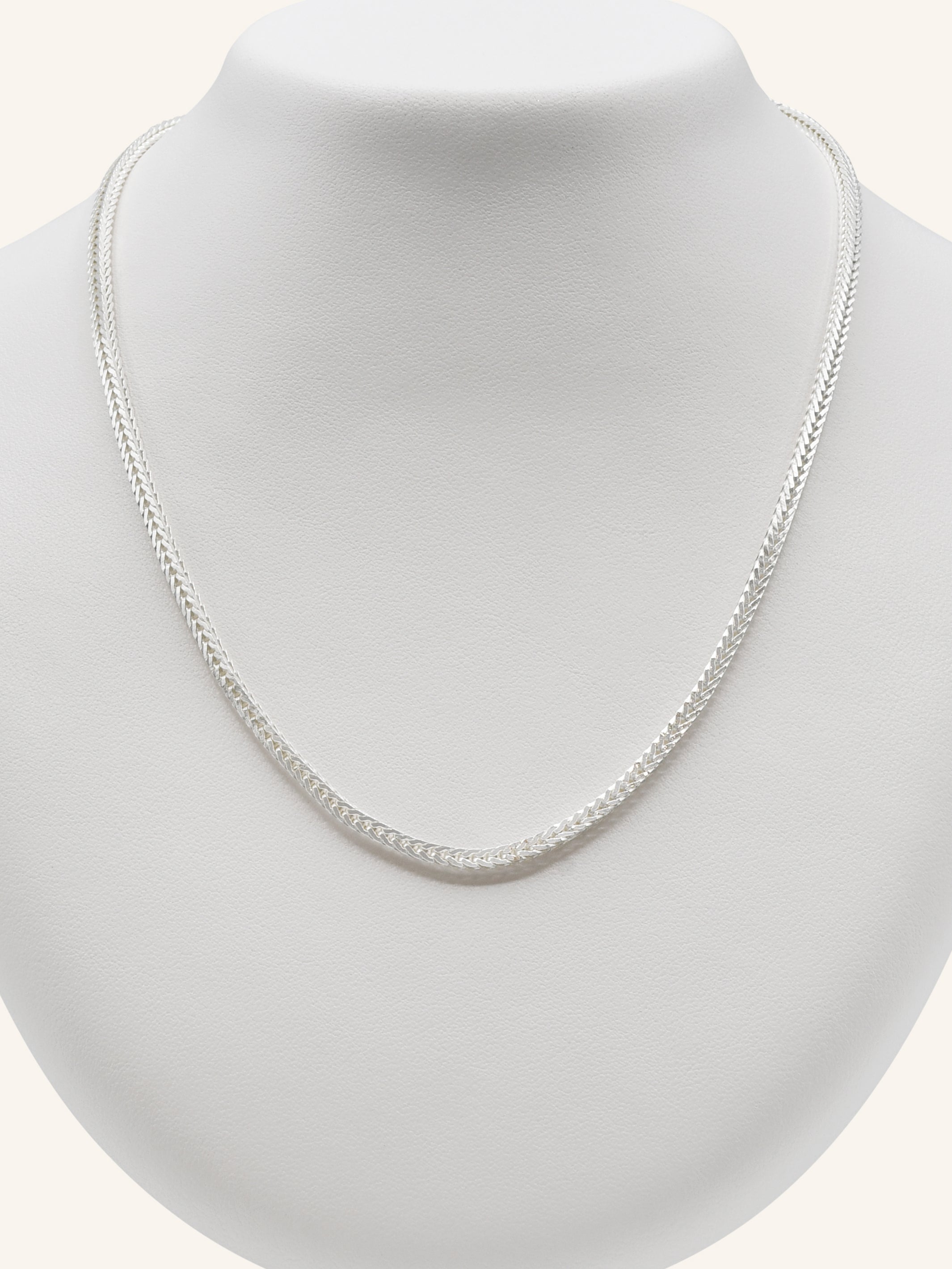 925 Sterling Silver Fox Tail Chain 45cm