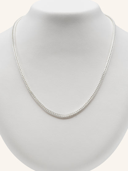 925 Sterling Silver Fox Tail Chain 45cm
