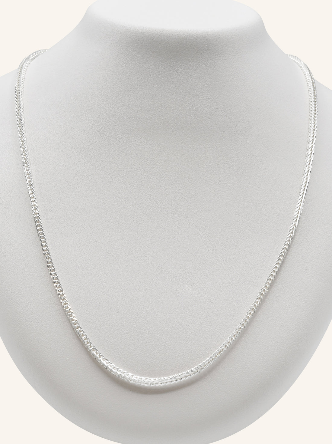 925 Sterling Silver Fox Tail Chain 55cm