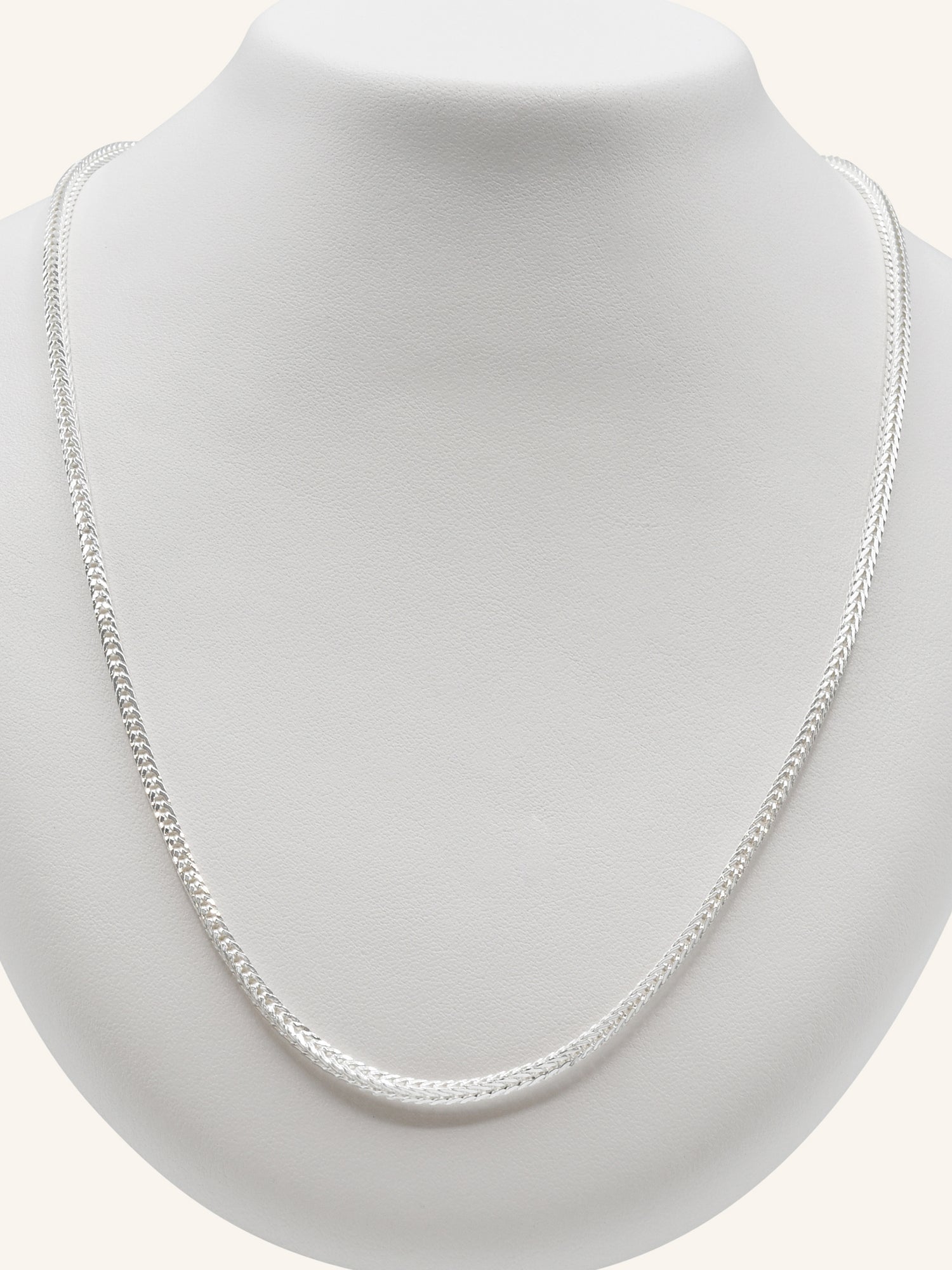 925 Sterling Silver Fox Tail Chain 55cm