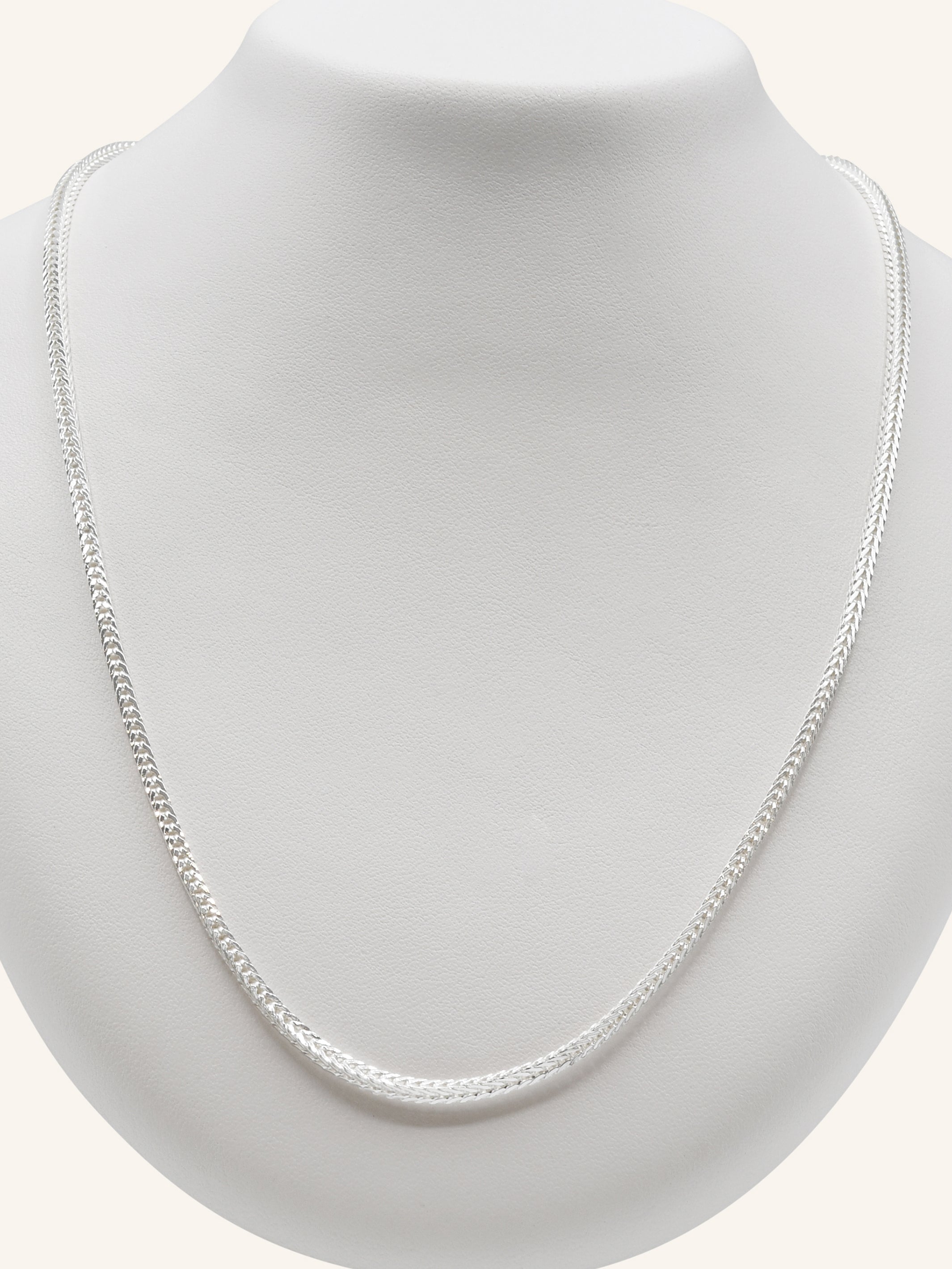 925 Sterling Silver Fox Tail Chain 55cm