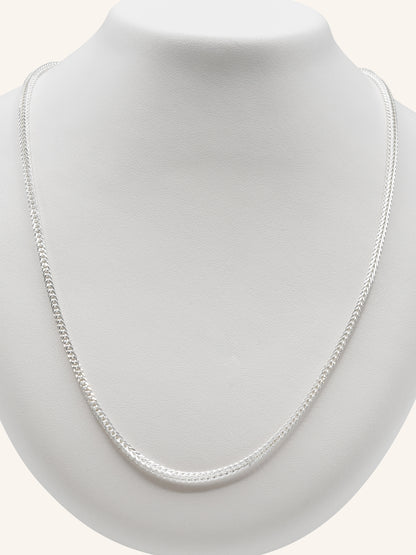925 Sterling Silver Fox Tail Chain 55cm