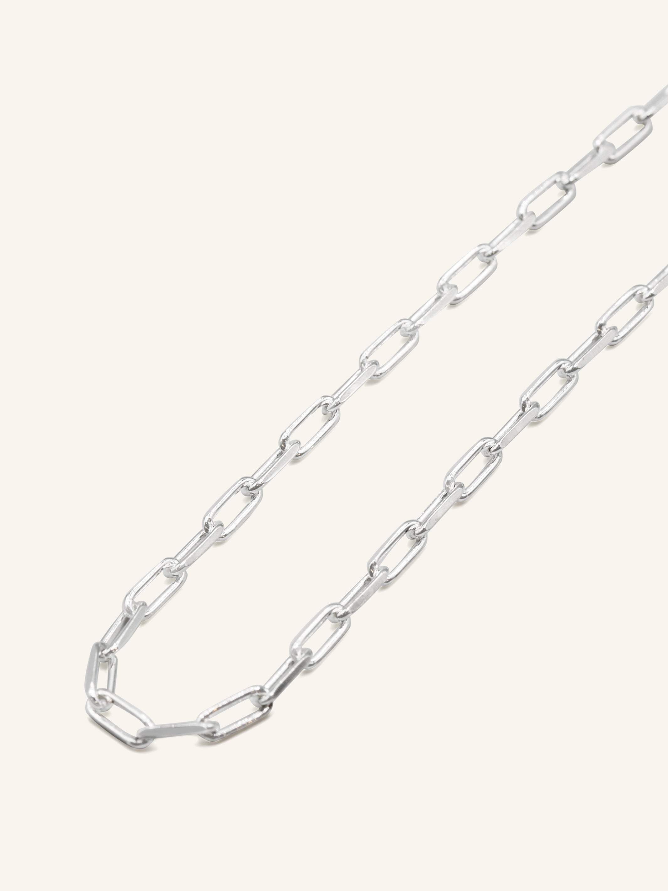 925 Sterling Silver Paperclip Chain 50 cm