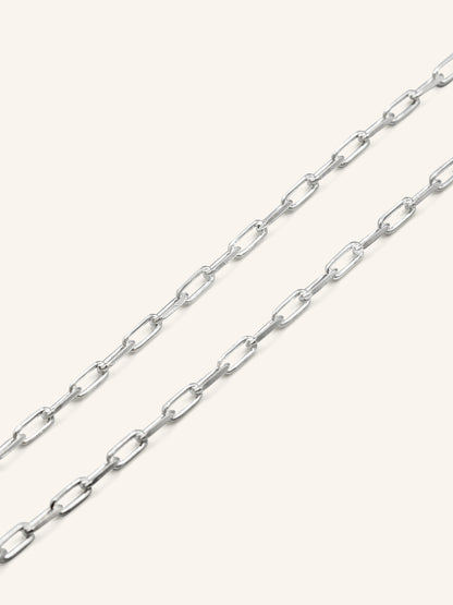 925 Sterling Silver Paperclip Chain 50 cm