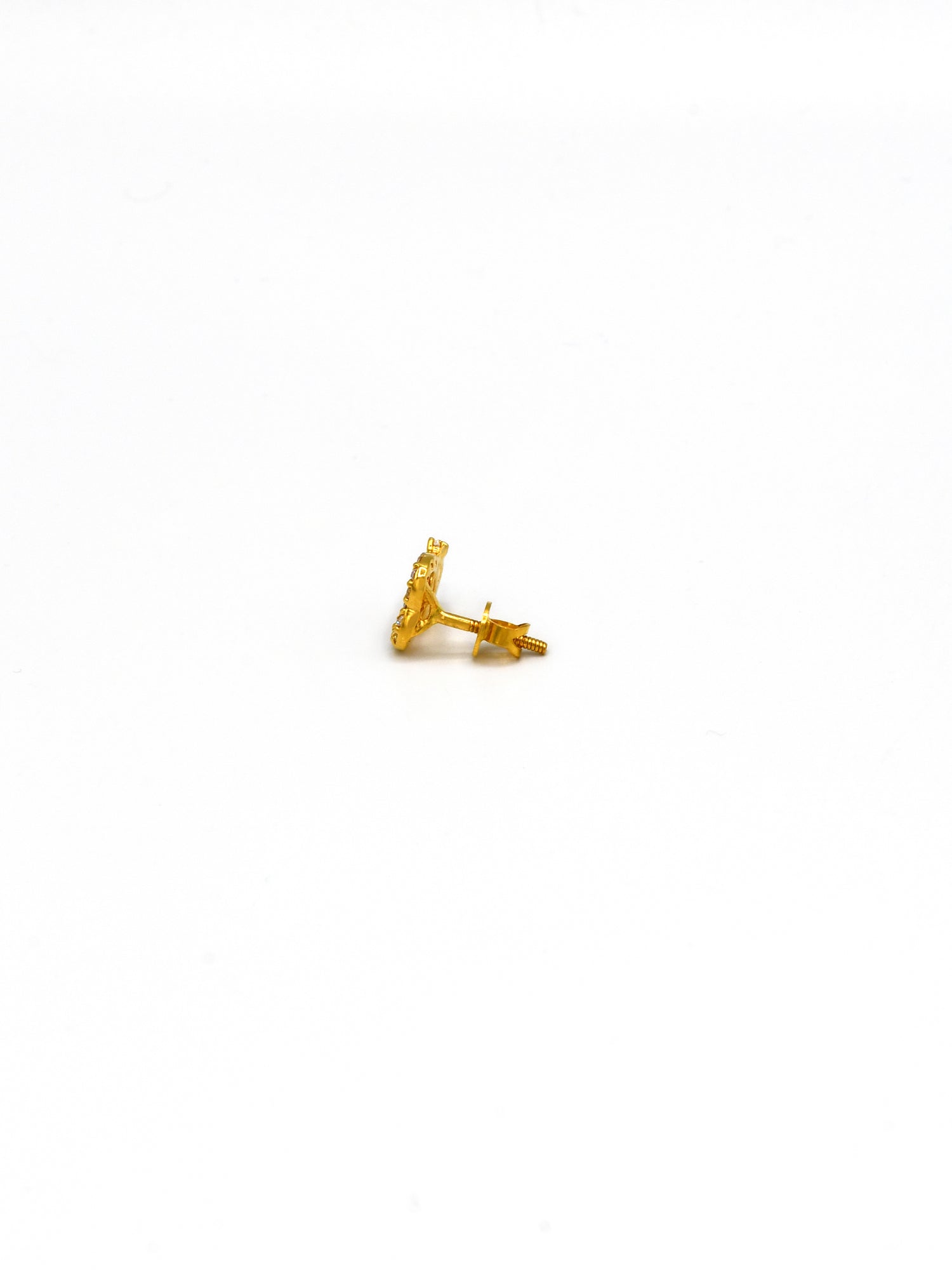 22ct Gold Heart CZ Stud Earrings