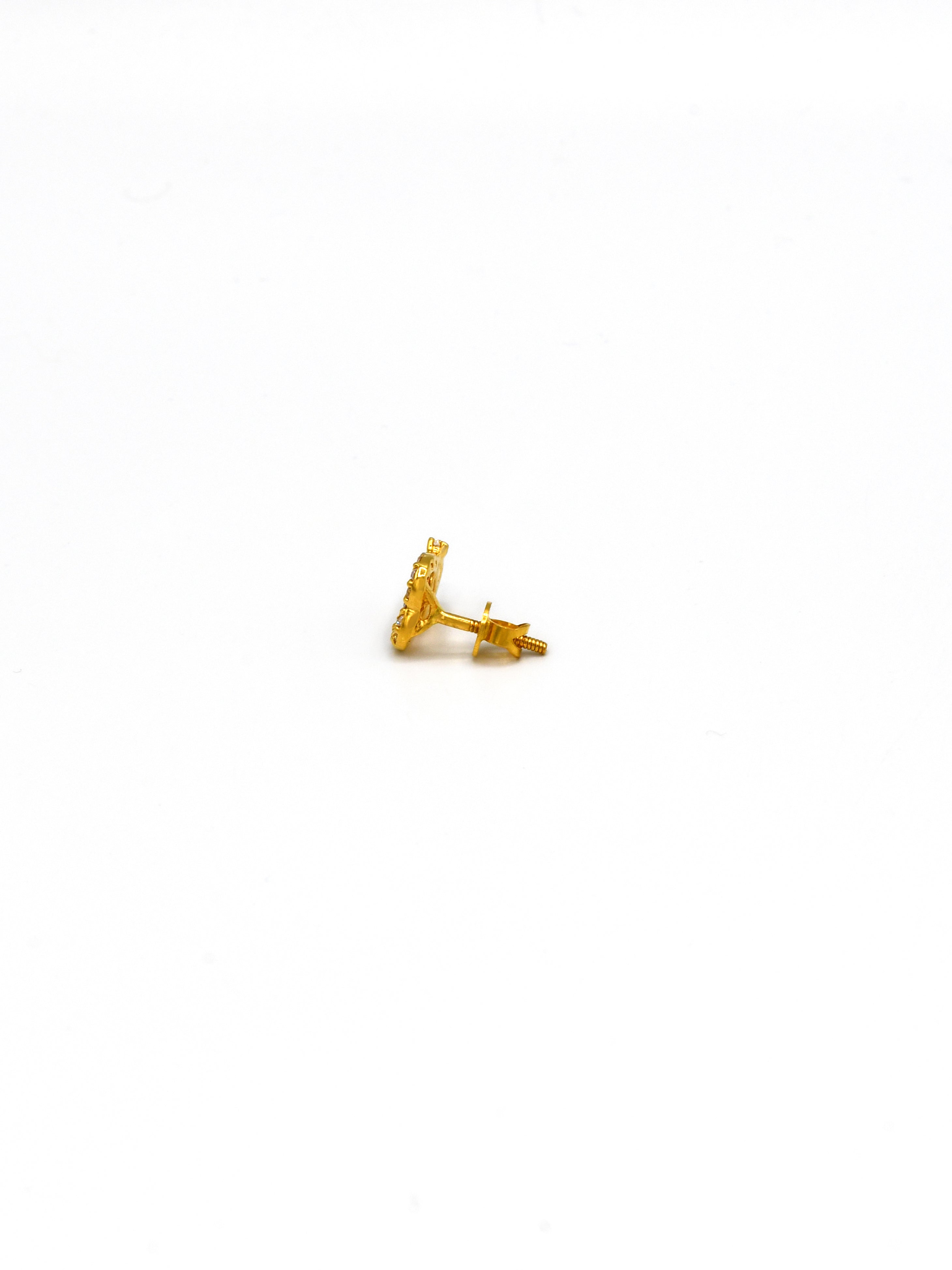 22ct Gold Heart CZ Stud Earrings