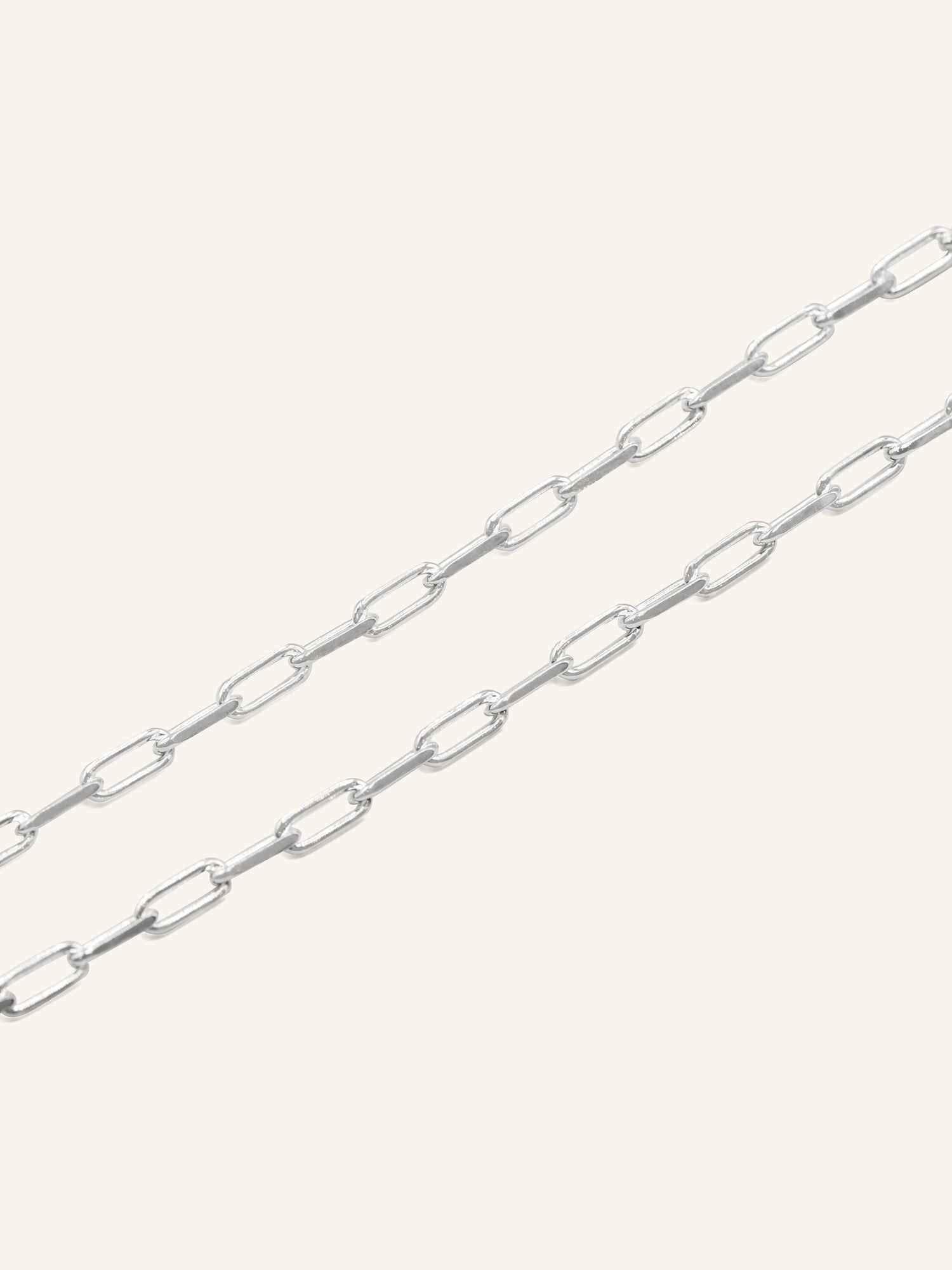 925 Sterling Silver Paperclip Chain 55 cm