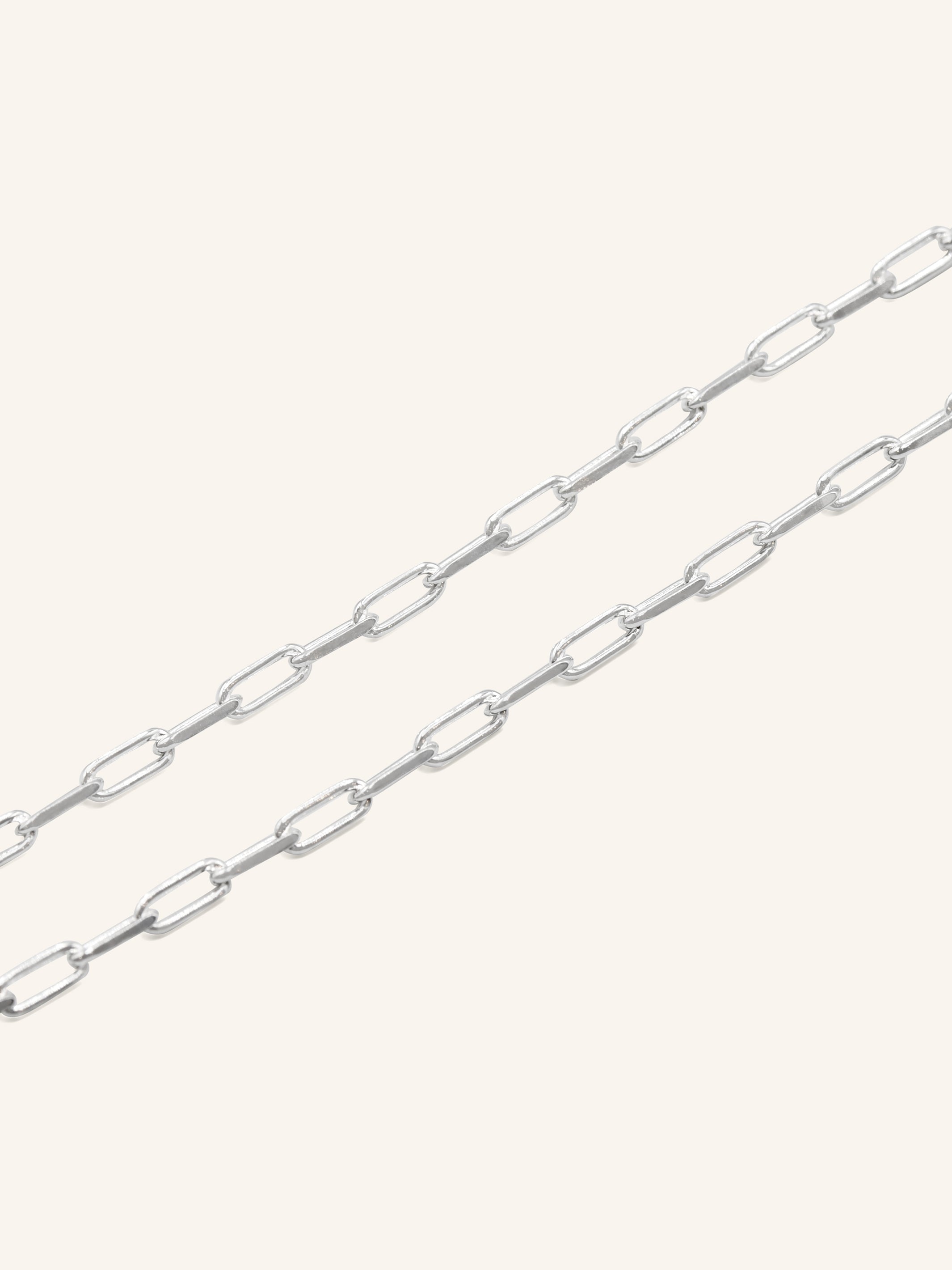 925 Sterling Silver Paperclip Chain 55 cm