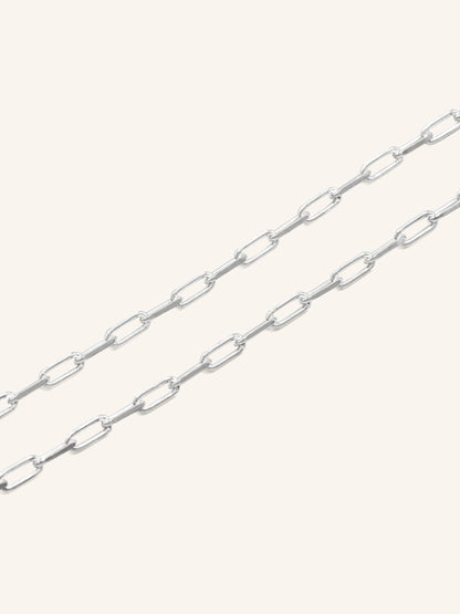 925 Sterling Silver Paperclip Chain 55 cm