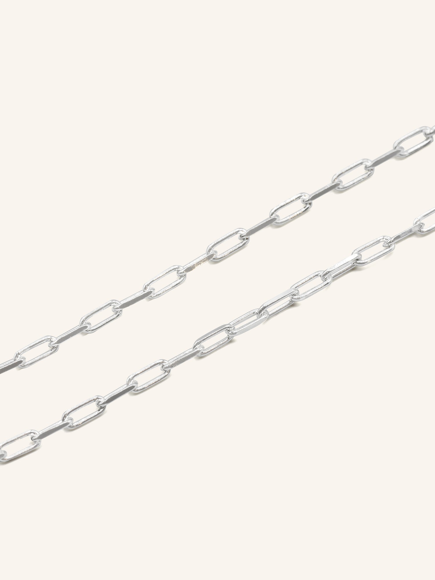 925 Sterling Silver Paperclip Chain 45 cm