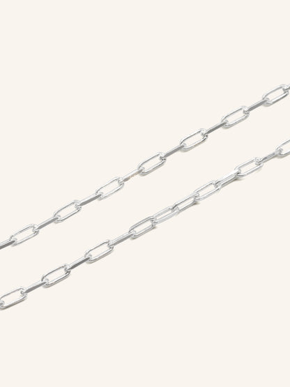 925 Sterling Silver Paperclip Chain 45 cm