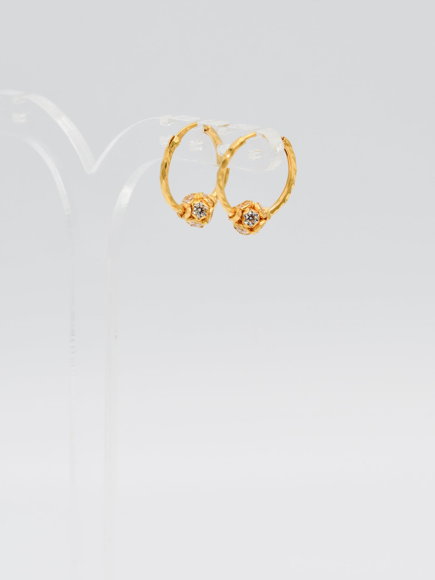 22ct Gold CZ Ball Bali