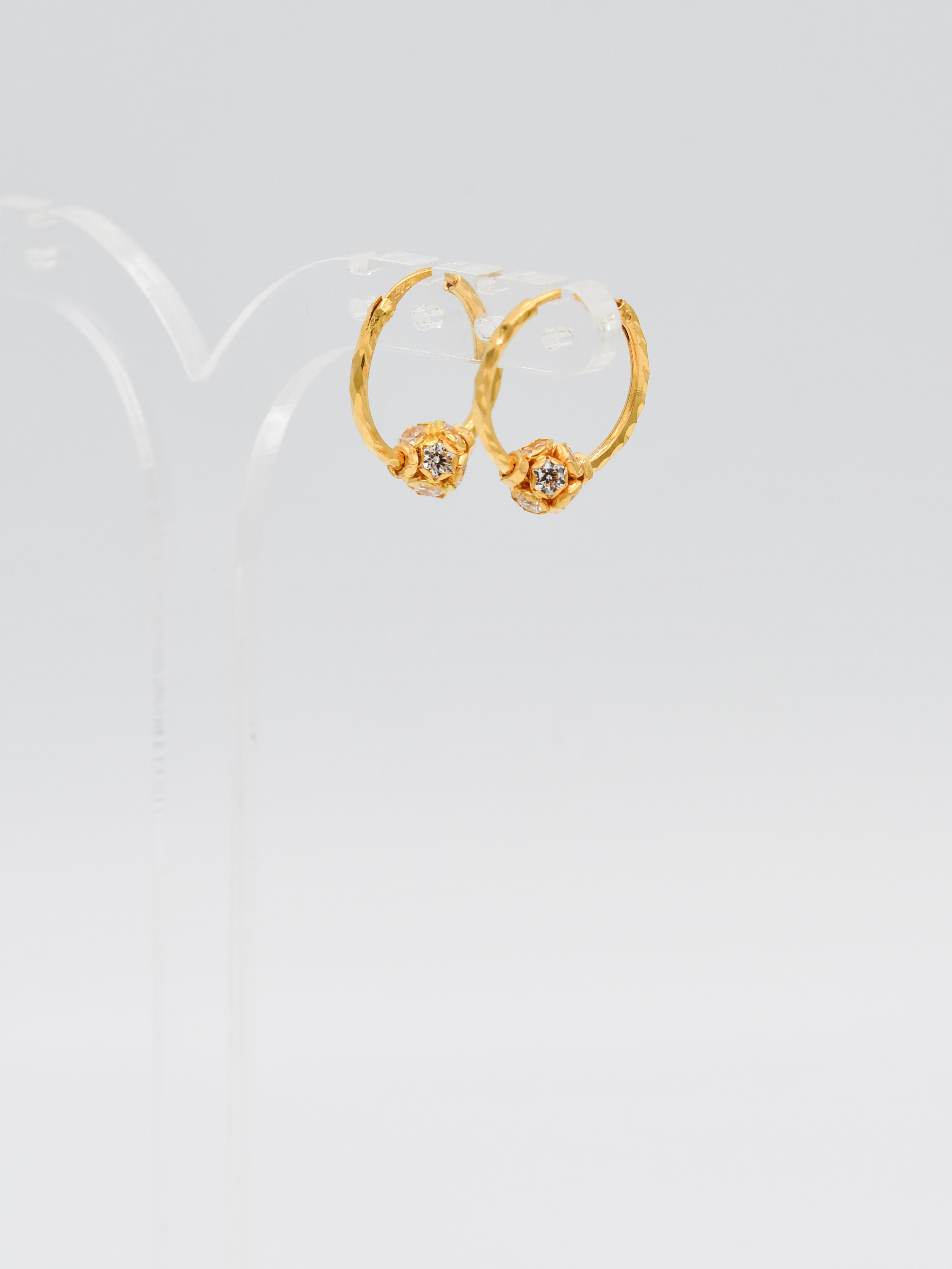 22ct Gold CZ Ball Bali