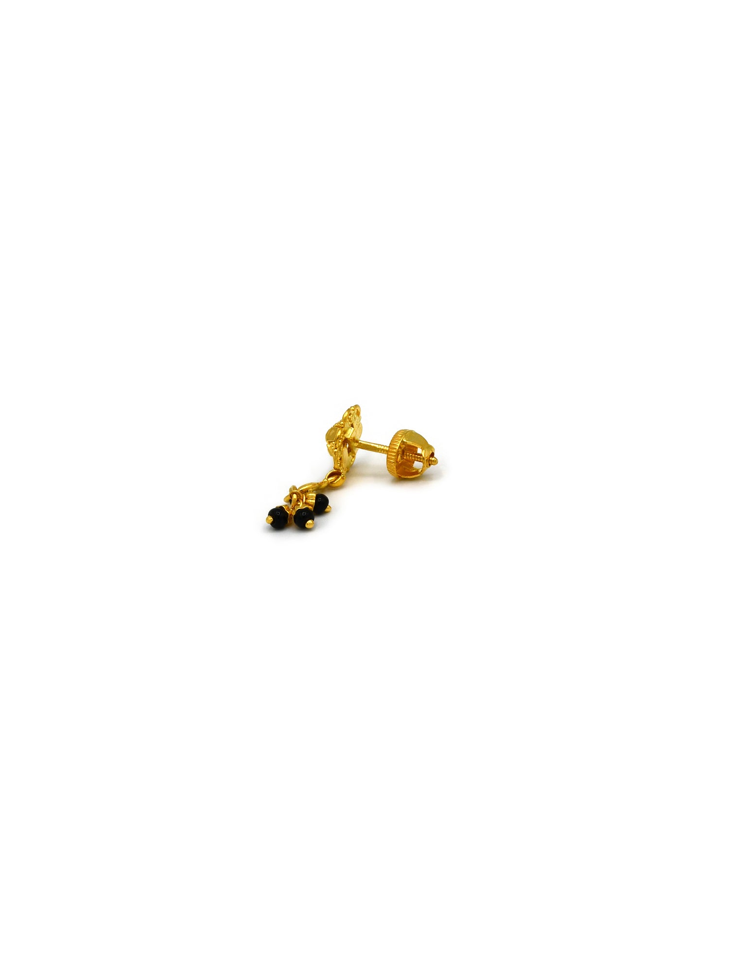 22ct Gold Minakari Black beads Earrings