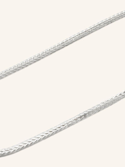 925 Sterling Silver Fox Tail Chain 45cm