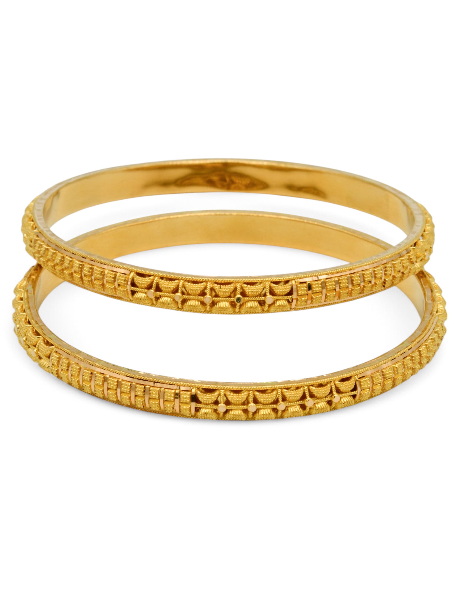 22ct Gold Filigree Pair Bangle