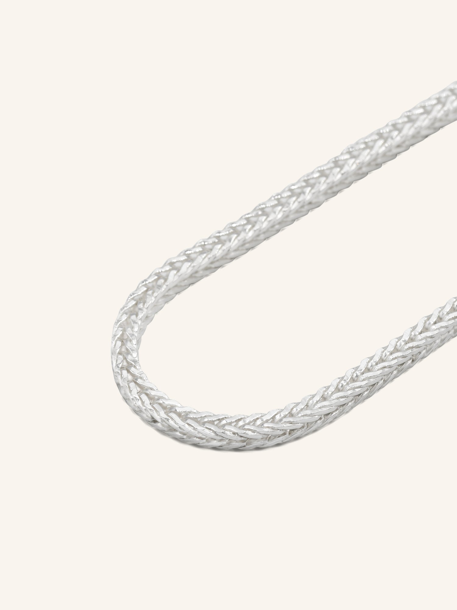 925 Sterling Silver Fox Tail Chain 55cm