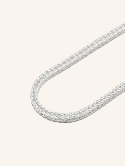 925 Sterling Silver Fox Tail Chain 55cm