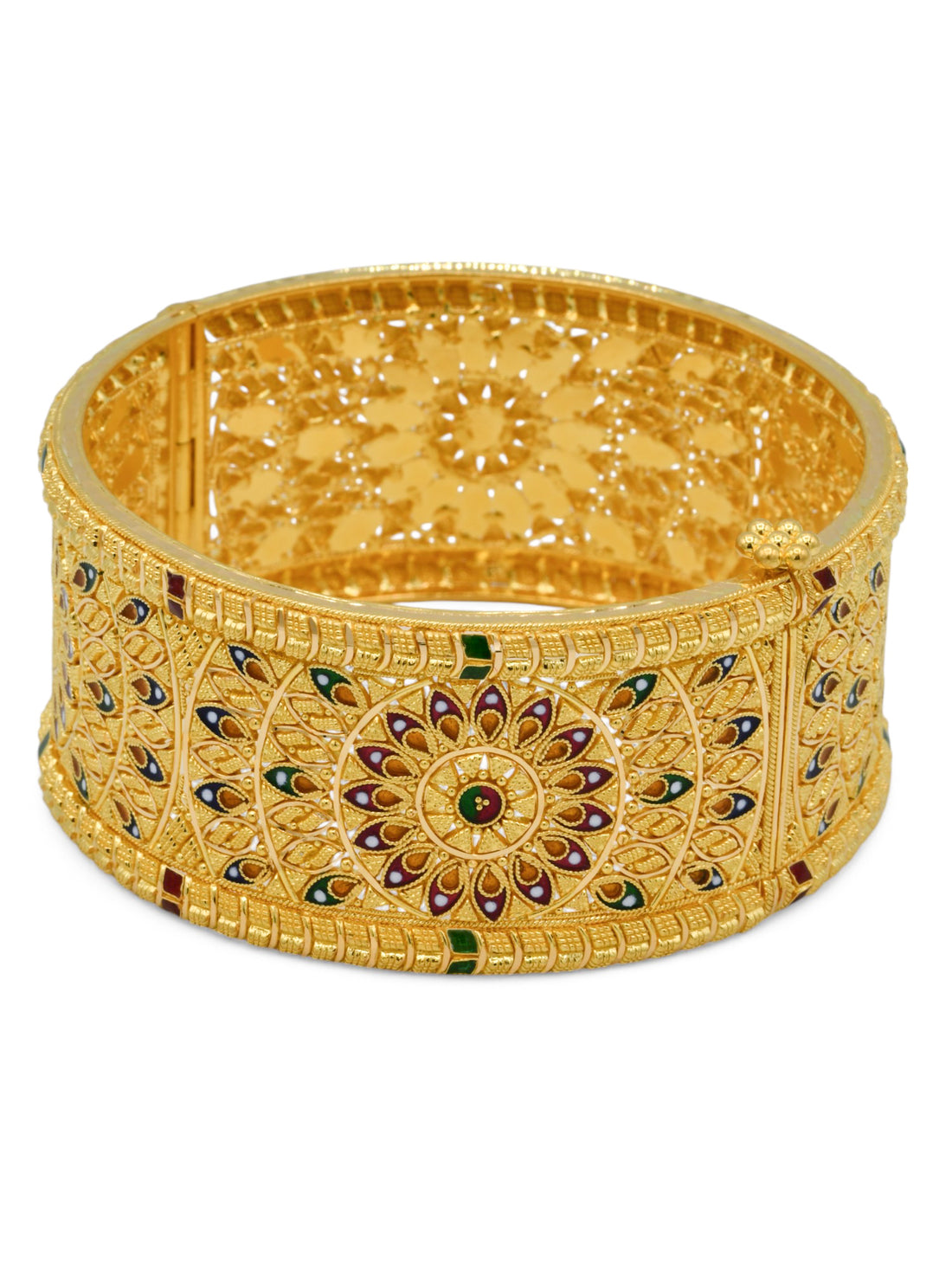 22ct Gold Minakari Patta Screw Bangle