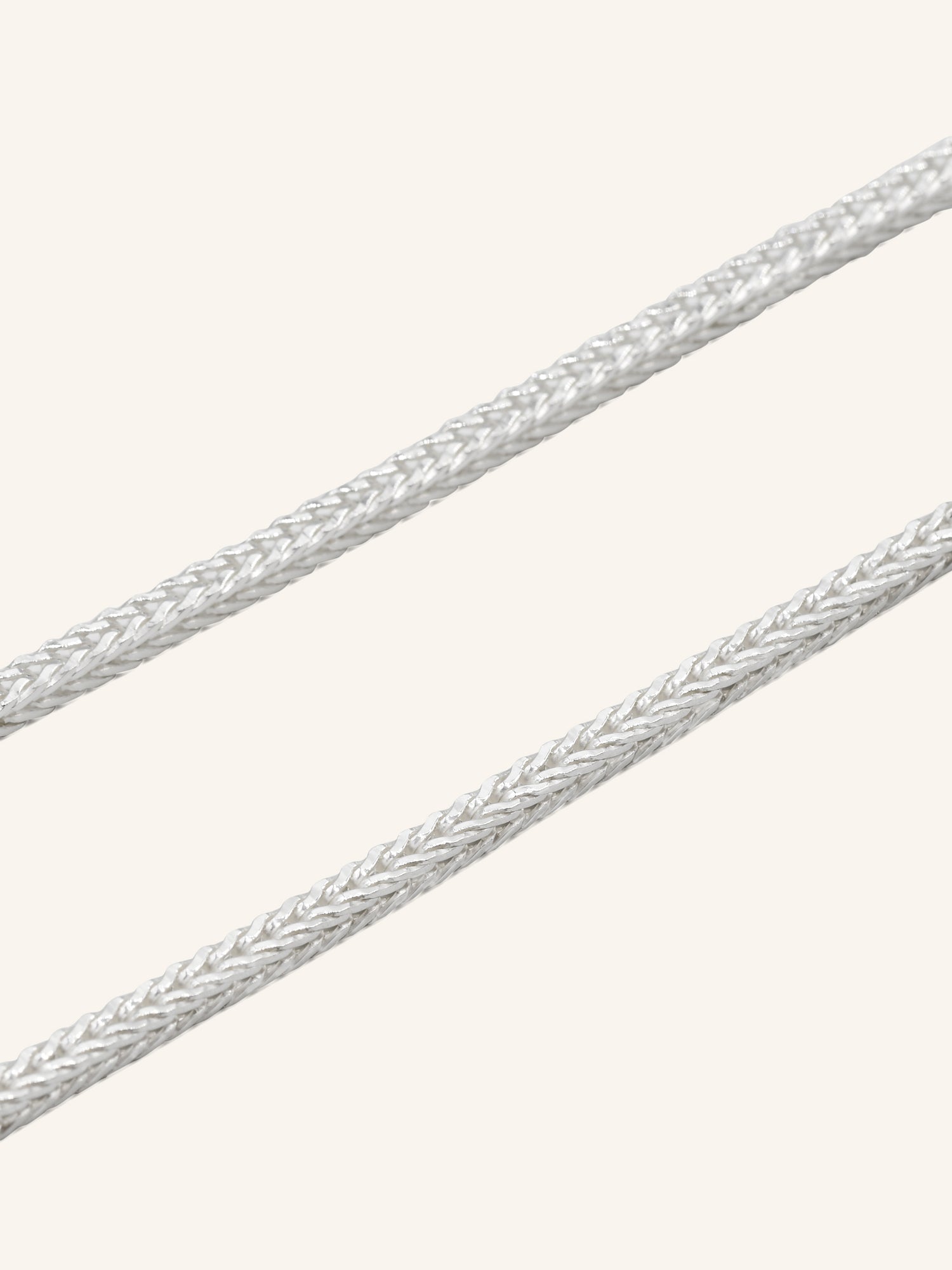 925 Sterling Silver Fox Tail Chain 55cm