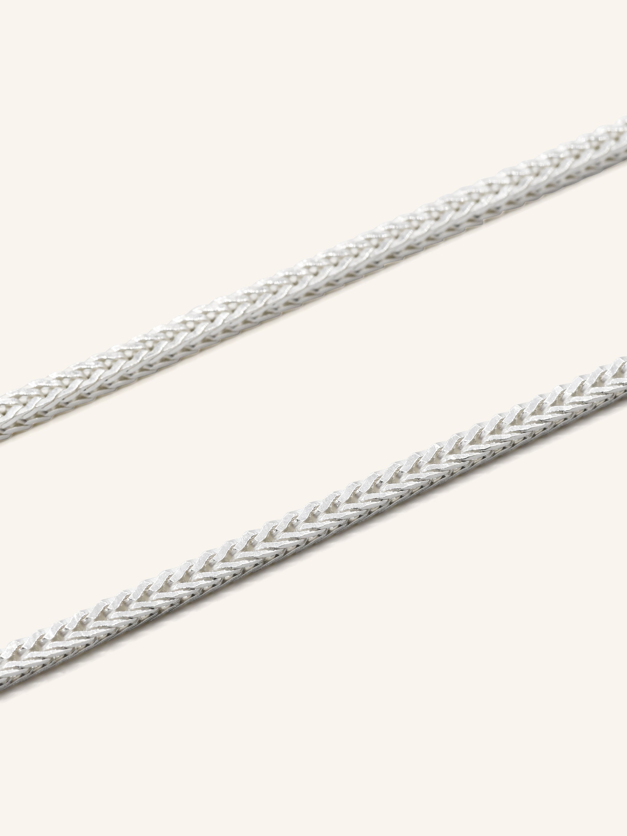 925 Sterling Silver Fox Tail Chain 45cm