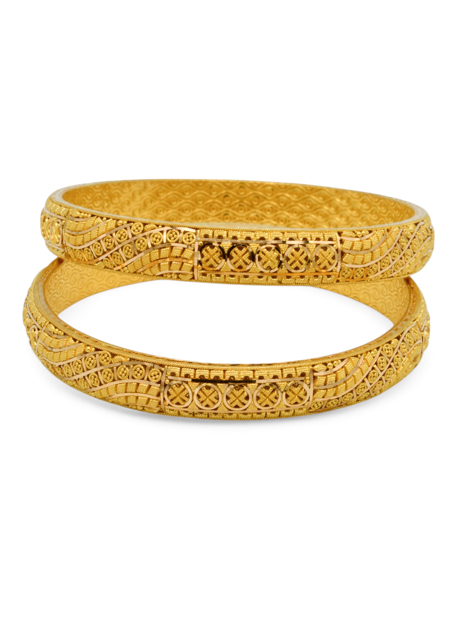 22ct Gold Filigree Pair Bangle