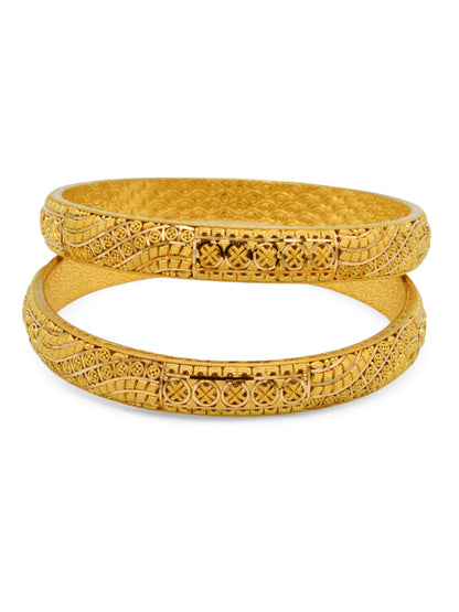 22ct Gold Filigree Pair Bangle