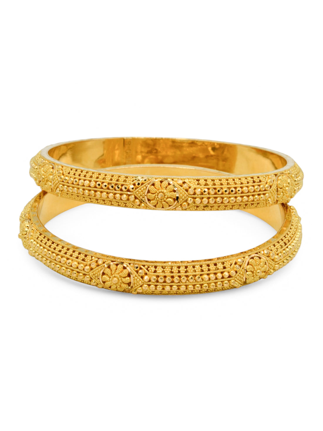 22ct Gold Filigree Pair Bangle - Roop Darshan