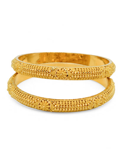 22ct Gold Filigree Pair Bangle