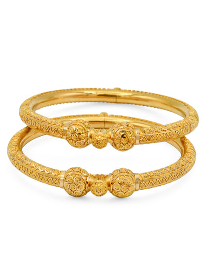 22ct Gold Filigree pair Screw Bangle