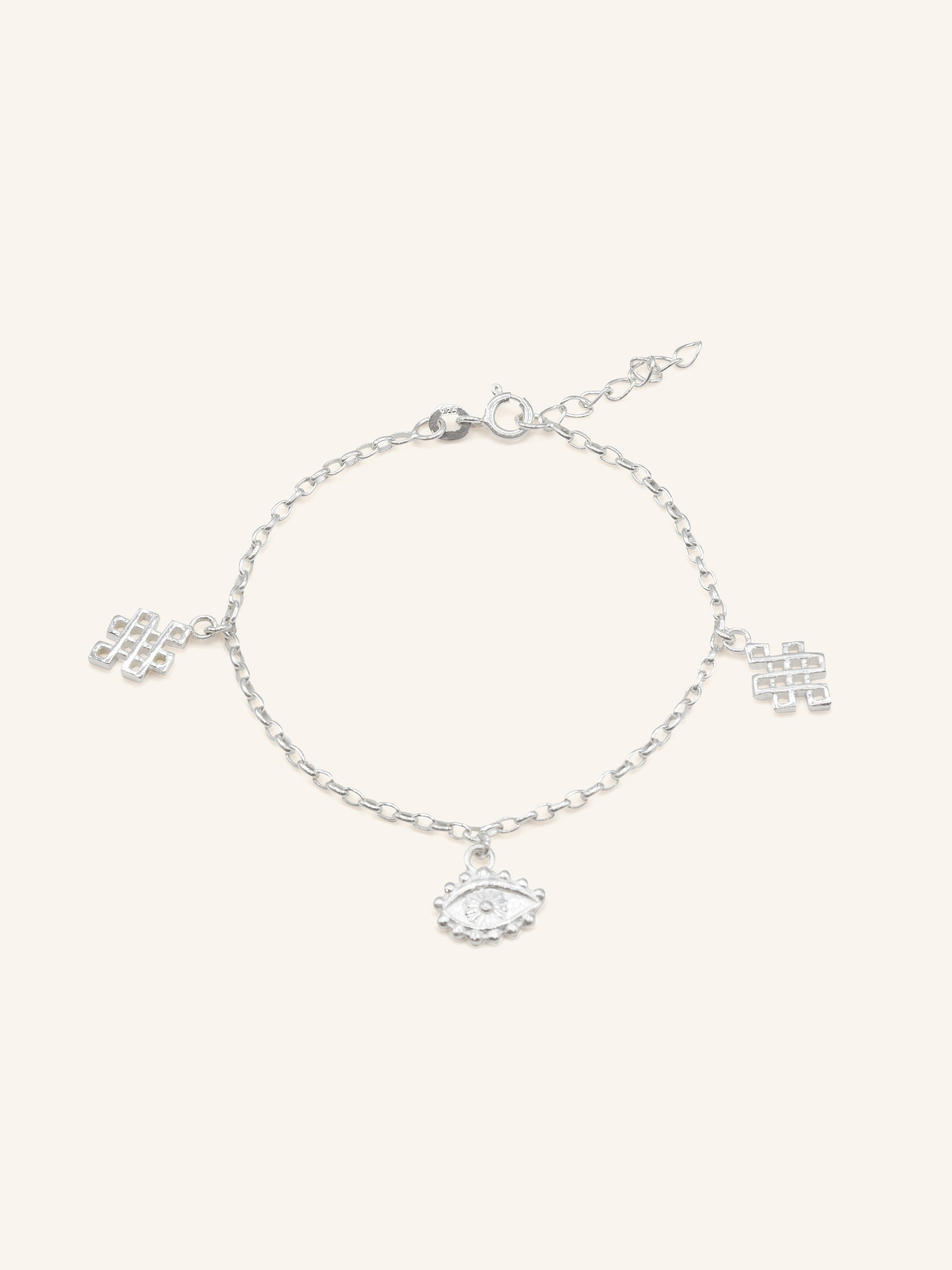 925 Sterling Silver Charms 1 Piece Bracelet