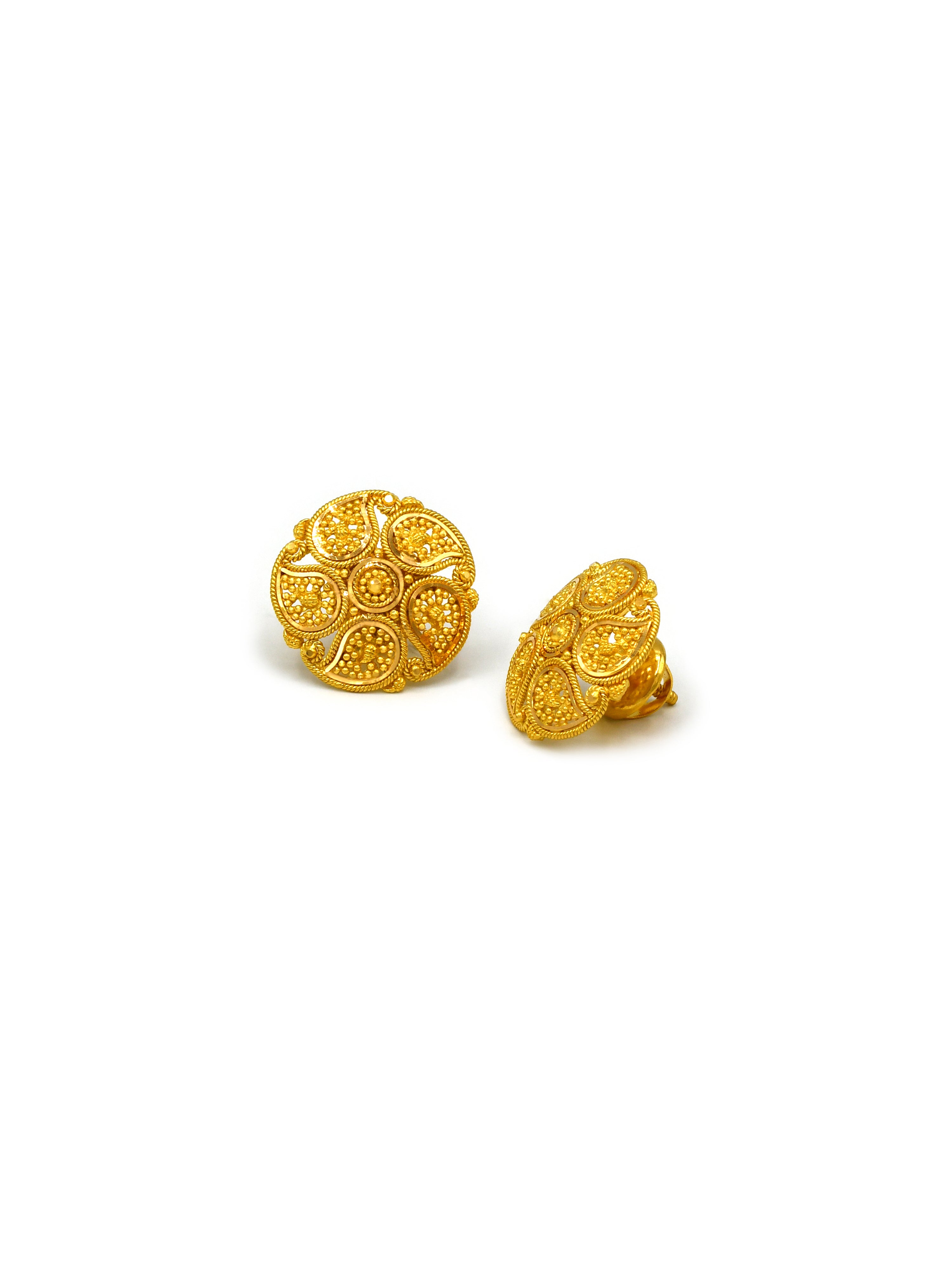 22ct Gold Stud Earrings - Roop Darshan