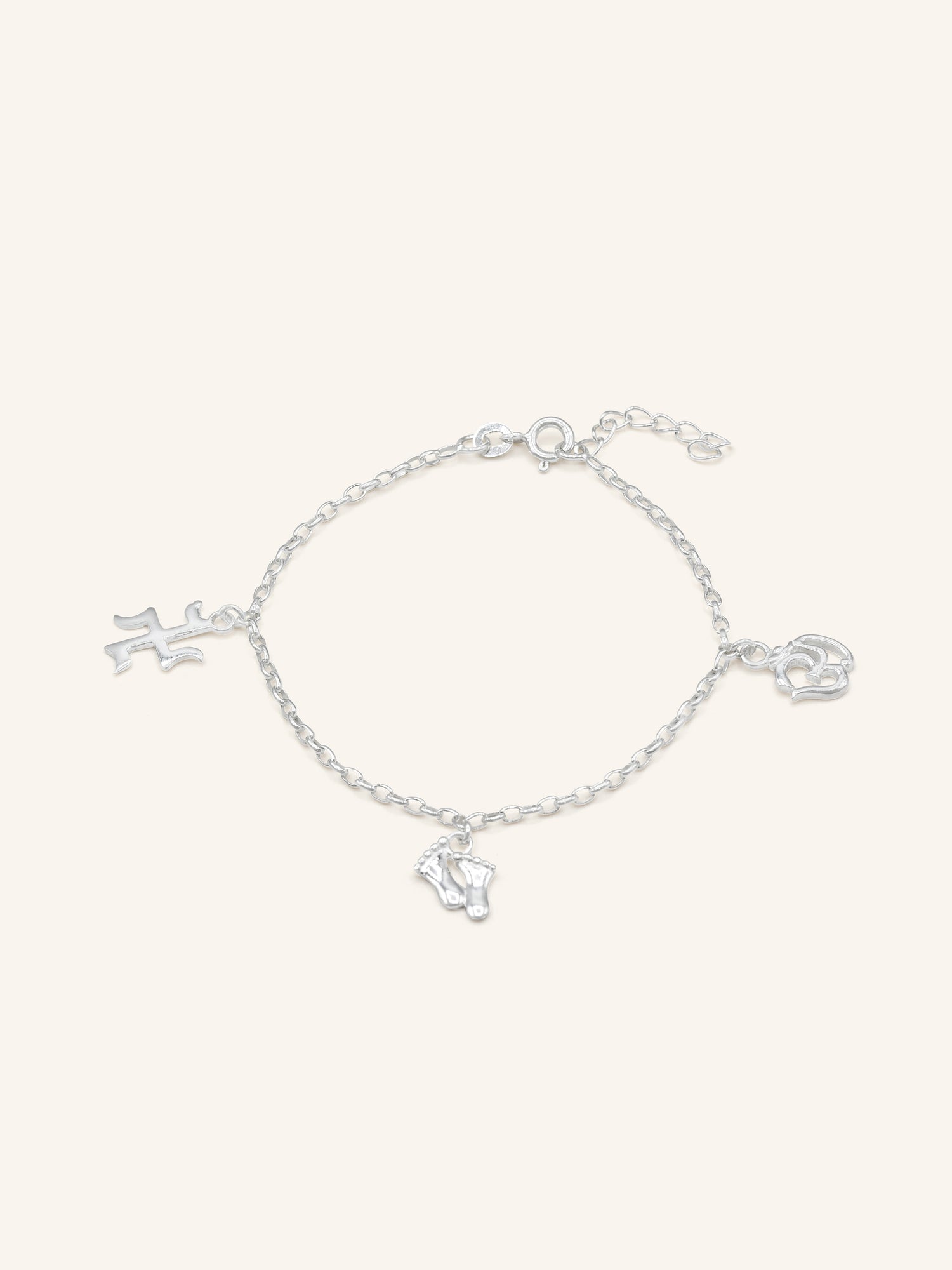 925 Sterling Silver Charms 1 Piece Bracelet