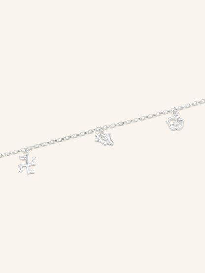 925 Sterling Silver Charms 1 Piece Bracelet