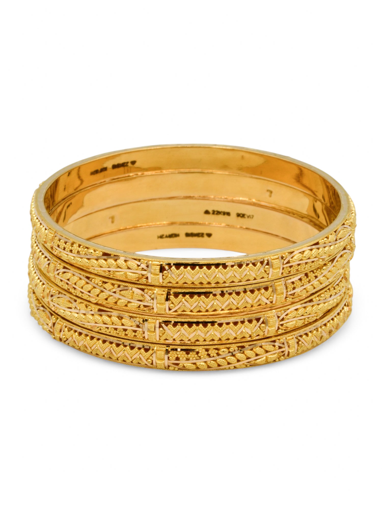 22ct Filigree Gold 4 Bangles