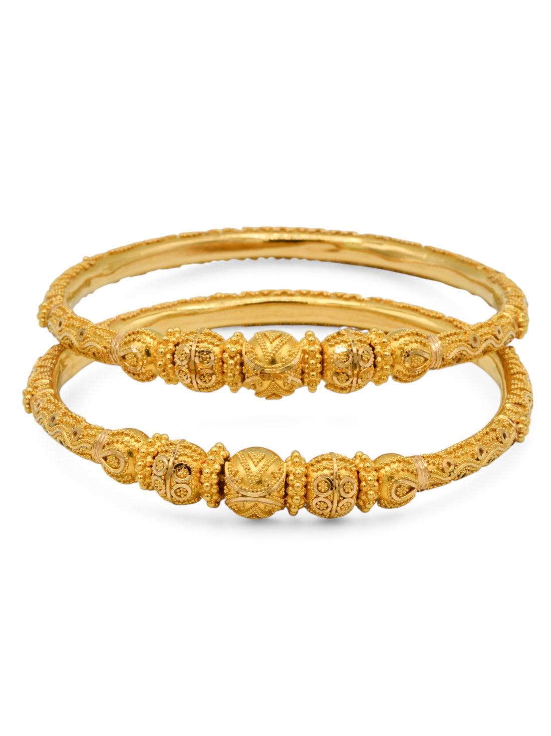 22ct Gold Filigree Pair Bangle