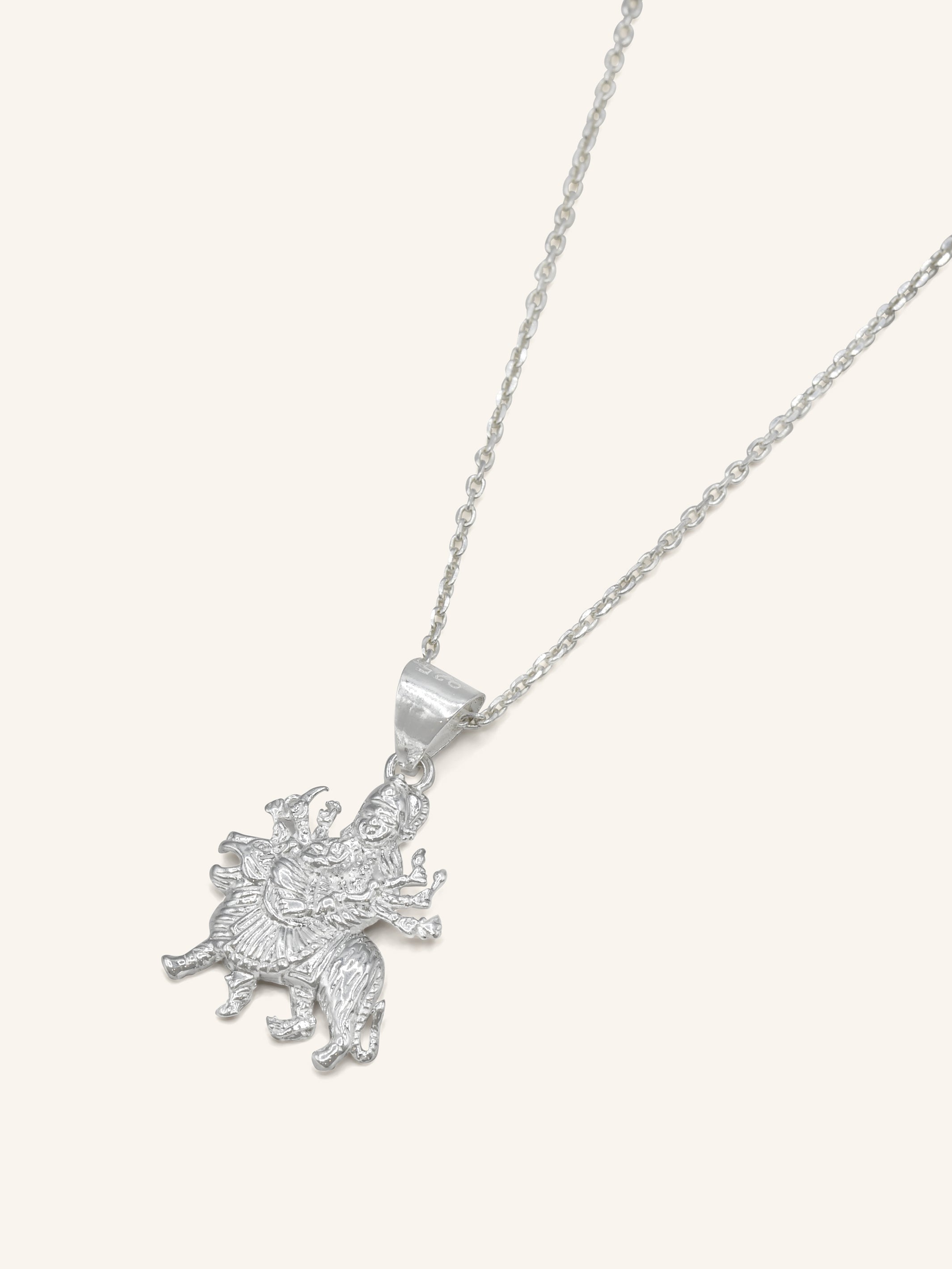 925 Sterling Silver Durga Mata Pendant